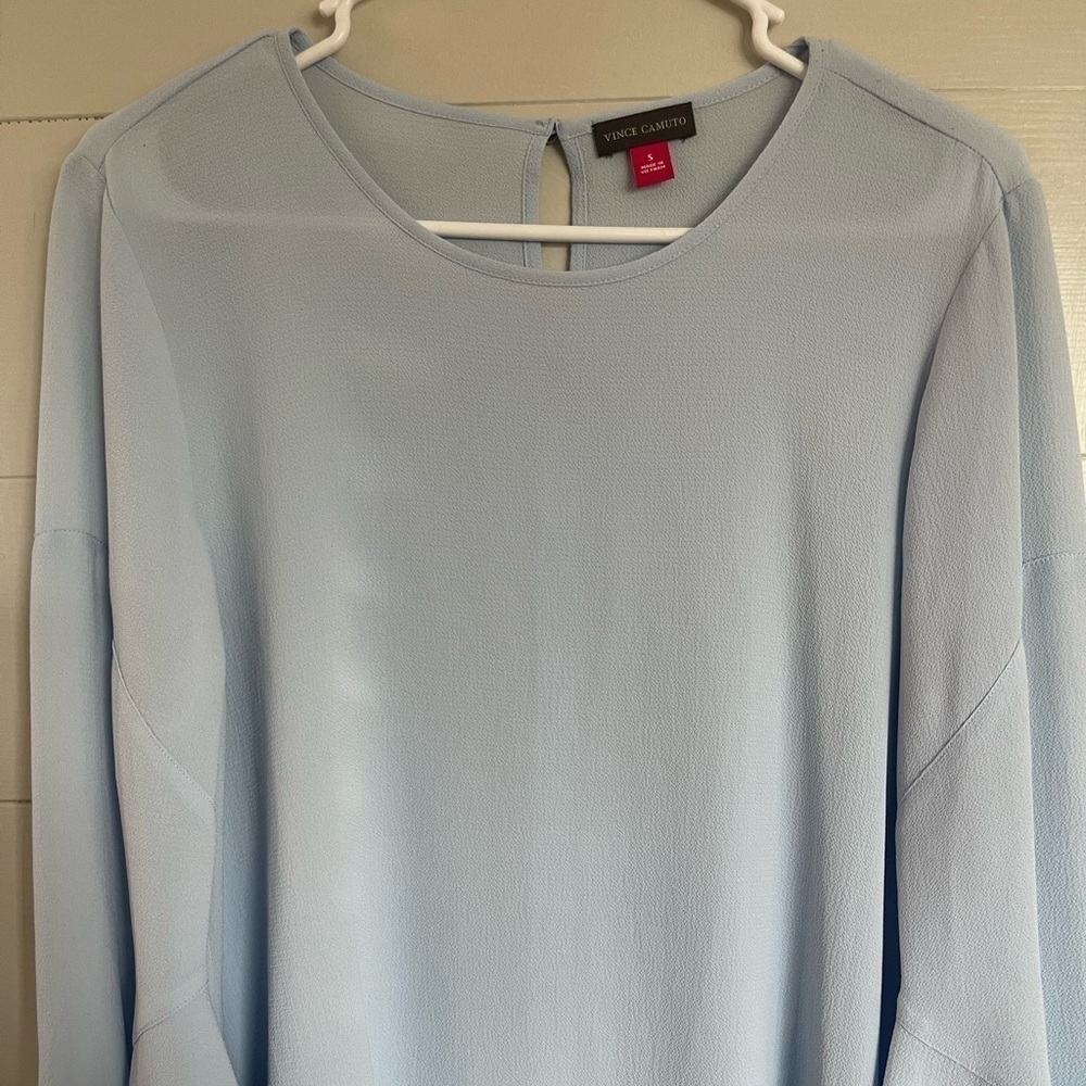 Vince Camuto | Semi Sheer Long Sleeve Blouse Size Small - Picture 2 of 12